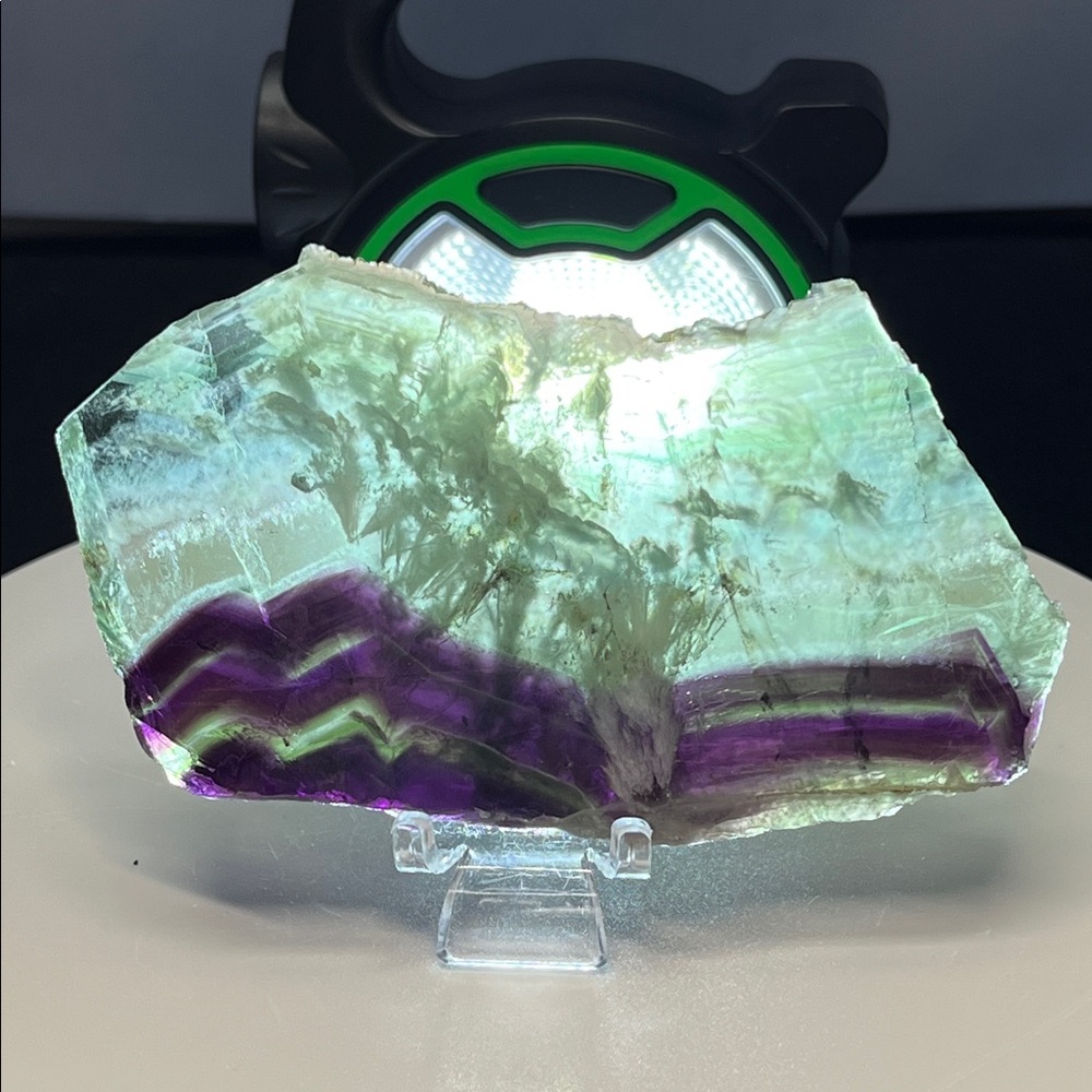 Feather Fluorite Slab 4 1/2 X 2 3/4 - Picture 5 of 7